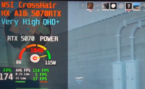 RTX 5070 GPU power in Counter-Strike 2 QHD